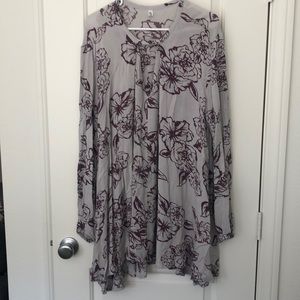 Free People Floral Tunic Top
